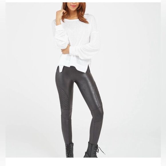 Spanx Faux Leather Moto Leggings size XL - Picture 6 of 12